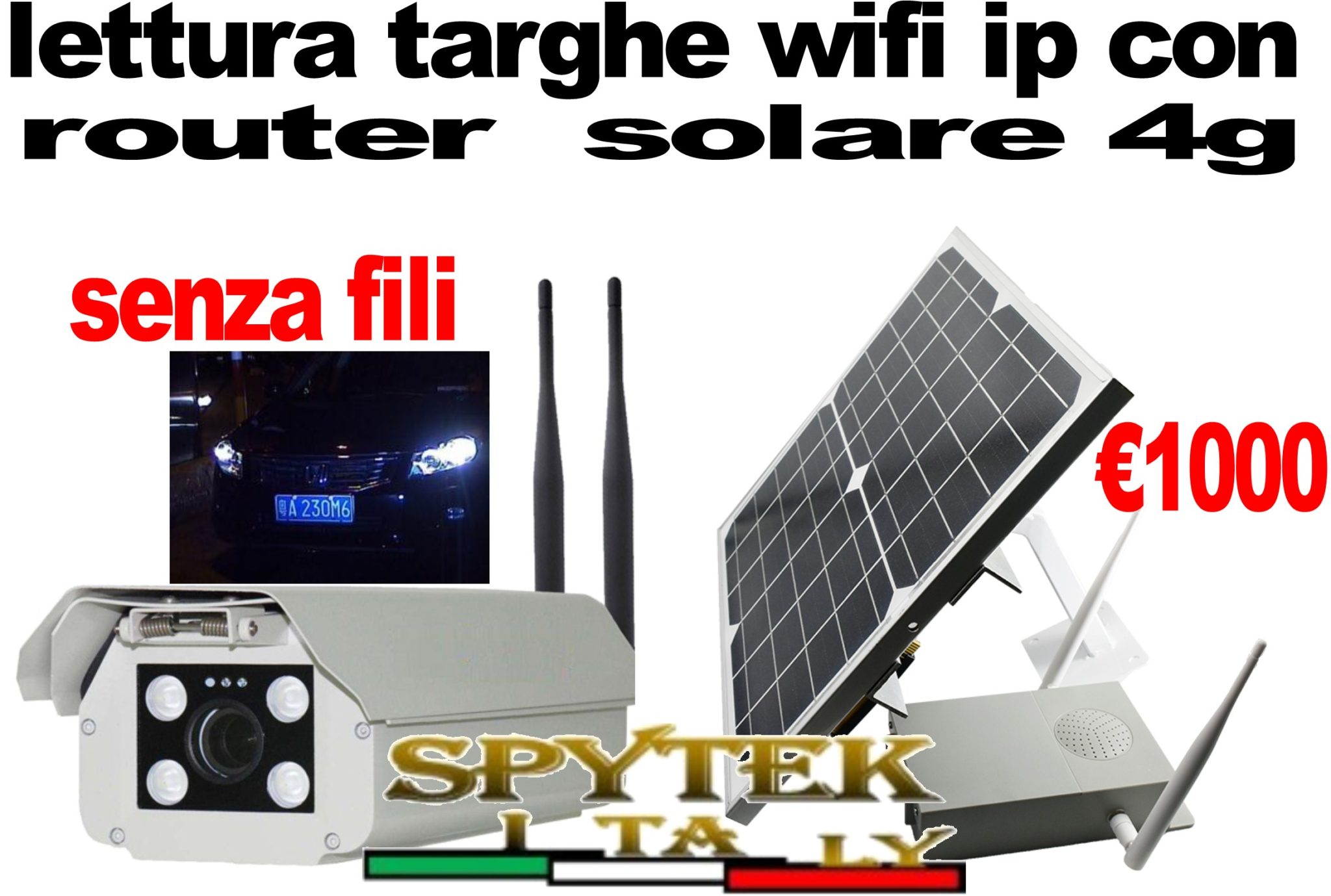 Telecamera solare per riconoscimento targhe wifi IP sim 4G