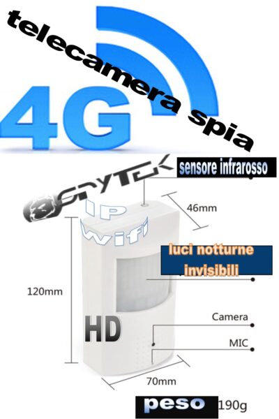Dispositivo con microcamera spia invisibile IP 4G.